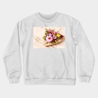 Decorative heart with flowers Crewneck Sweatshirt